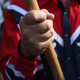 A Confederate-flag supporter grips a flagpole shortly before the Confederate battle flag was lowered from the grounds of the South Carolina Statehouse July 10, 2015, in Columbia.
John Moore/Getty Images